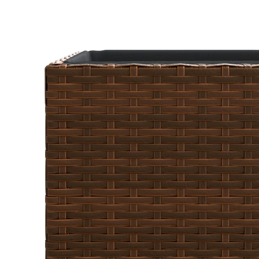 Plantenbak 30x30x60 cm poly rattan bruin - AllerleiShop