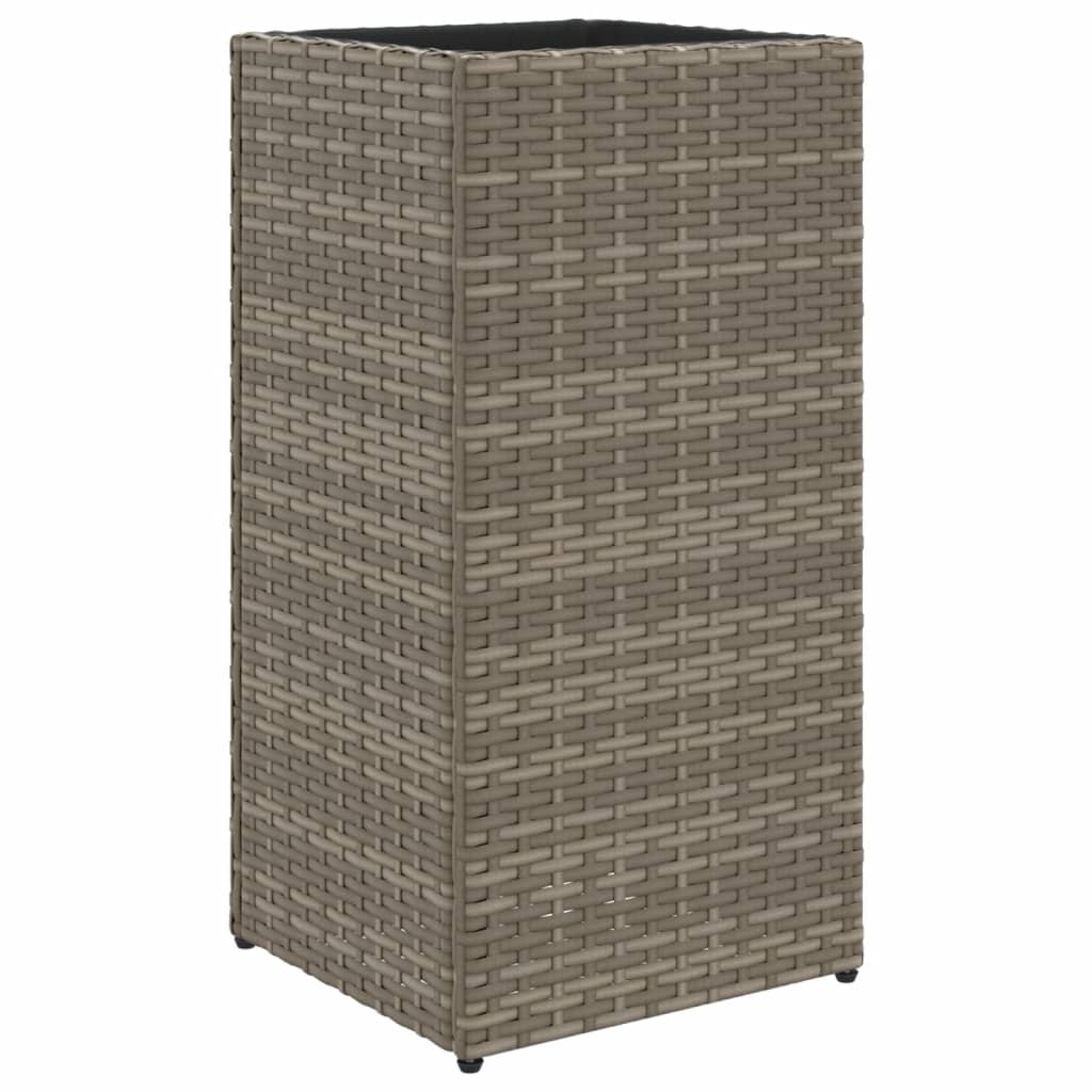 Plantenbak 30x30x60 cm poly rattan grijs - AllerleiShop