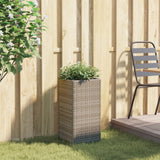 Plantenbak 30x30x60 cm poly rattan grijs - AllerleiShop