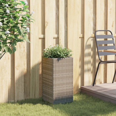 Plantenbak 30x30x60 cm poly rattan grijs - AllerleiShop