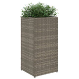 Plantenbak 30x30x60 cm poly rattan grijs - AllerleiShop