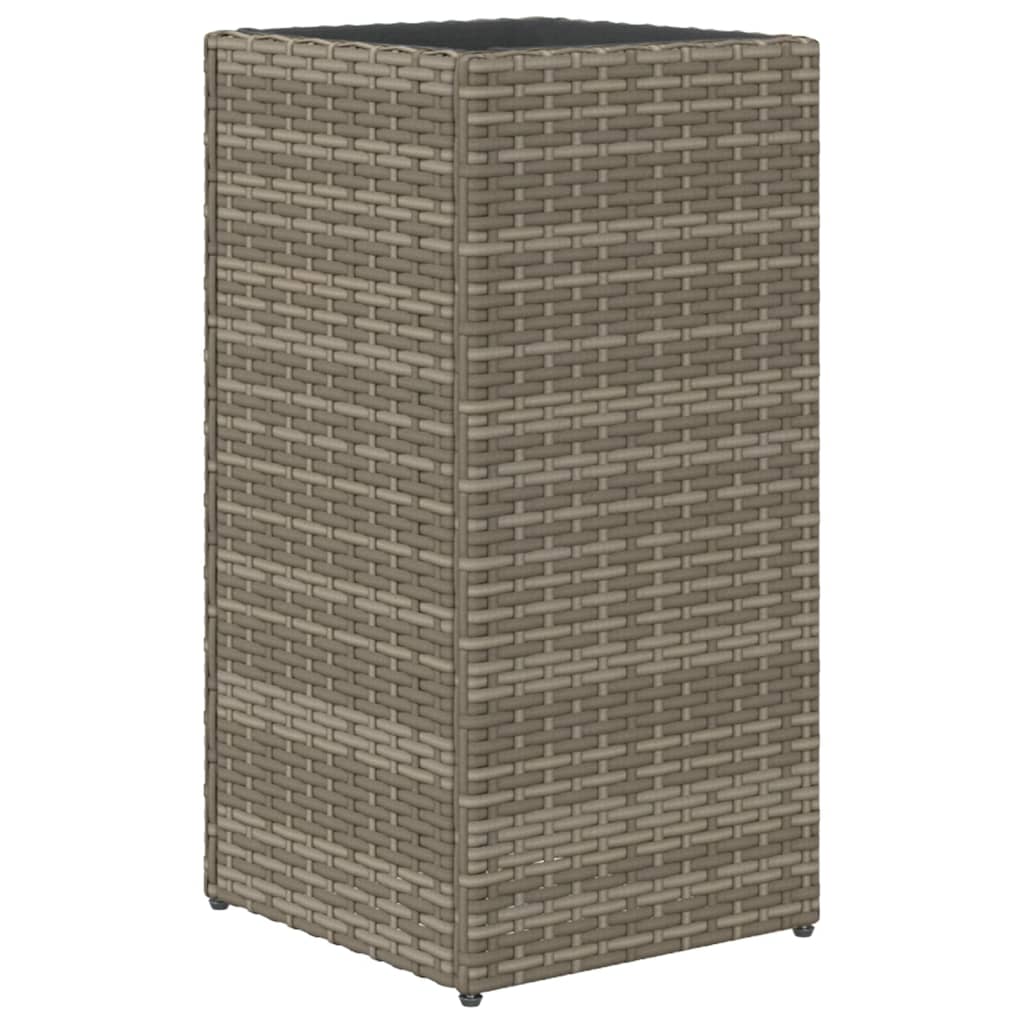 Plantenbak 30x30x60 cm poly rattan grijs - AllerleiShop