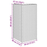 Plantenbak 30x30x60 cm poly rattan grijs - AllerleiShop