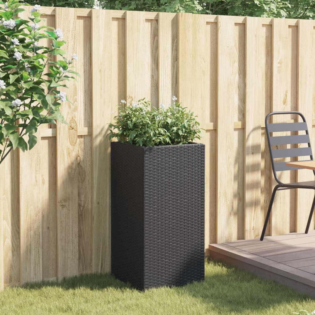 Plantenbak 40x40x80 cm poly rattan zwart - AllerleiShop