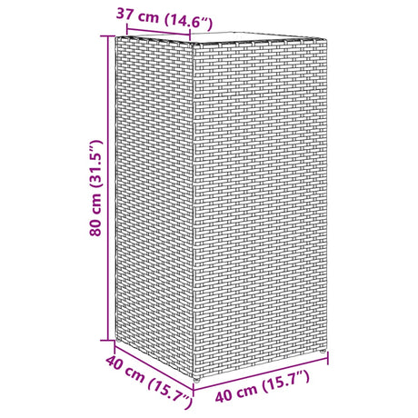 Plantenbak 40x40x80 cm poly rattan zwart - AllerleiShop