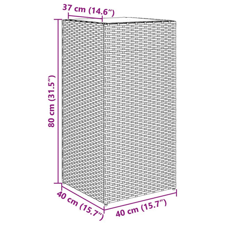 Plantenbak 40x40x80 cm poly rattan bruin - AllerleiShop