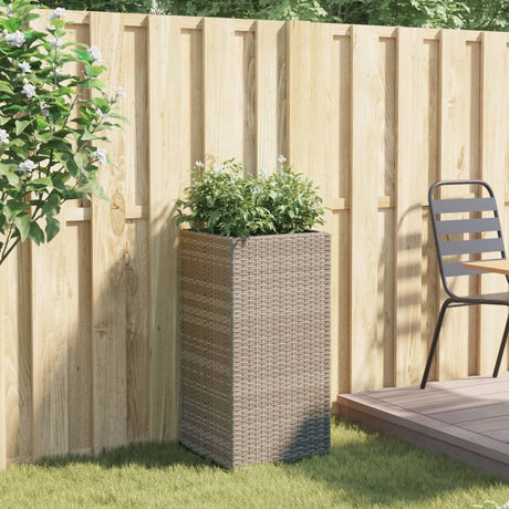 Plantenbak 40x40x80 cm poly rattan grijs - AllerleiShop