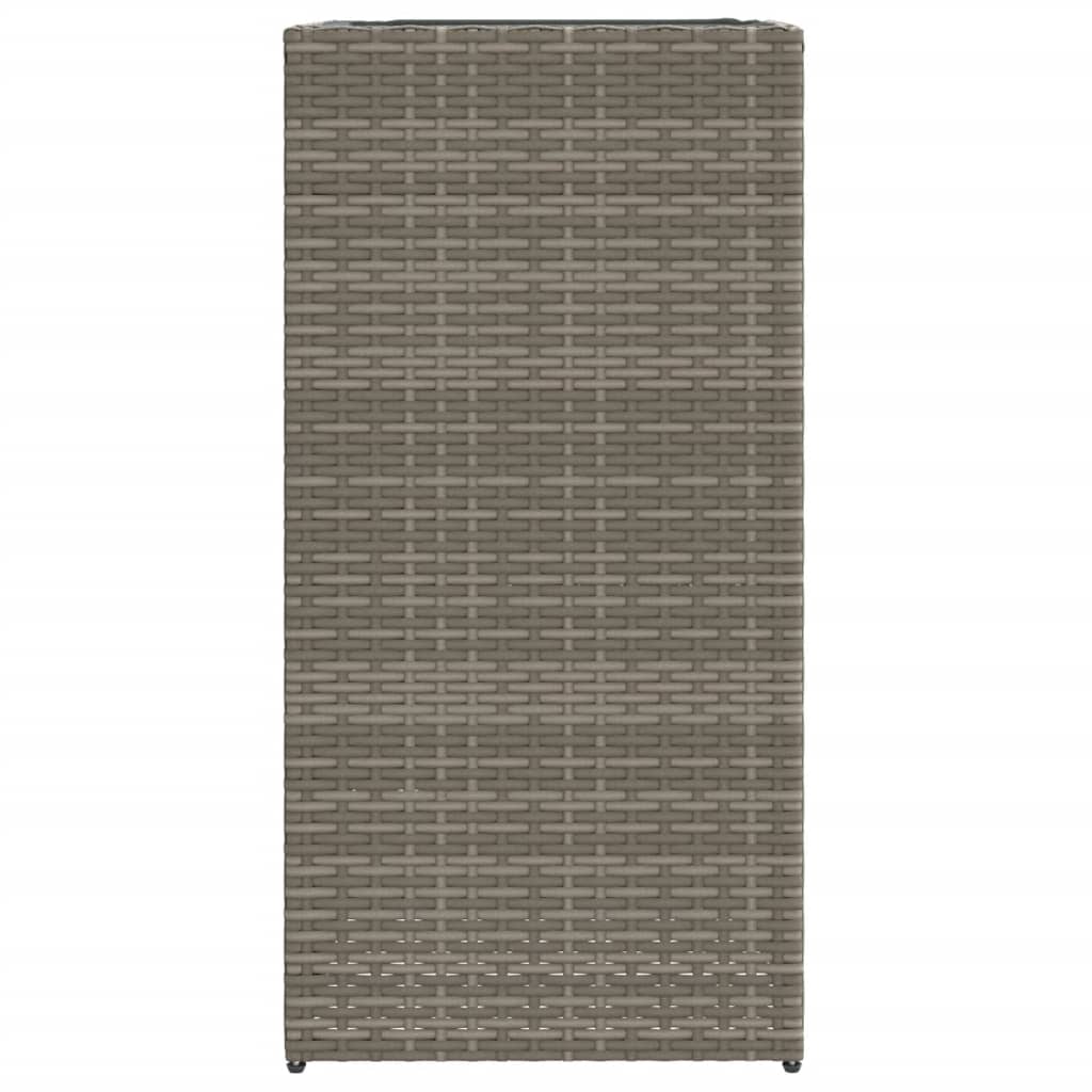 Plantenbak 40x40x80 cm poly rattan grijs - AllerleiShop