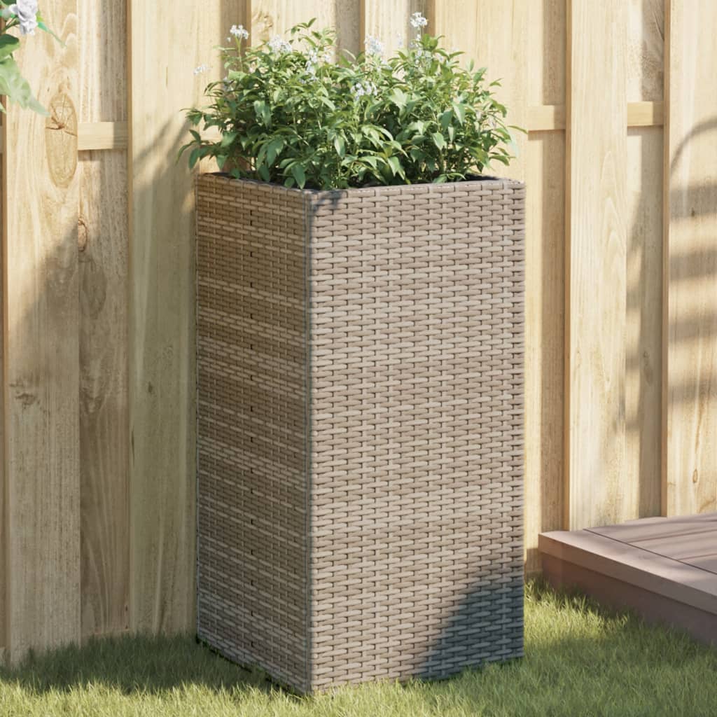 Plantenbak 40x40x80 cm poly rattan grijs - AllerleiShop