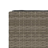 Plantenbak met wielen 3 potten 107x32x38 cm poly rattan grijs