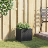 Plantenbak 36x30x32 cm poly rattan zwart - AllerleiShop