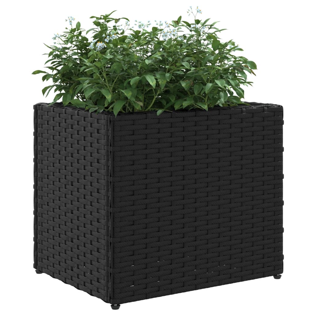 Plantenbak 36x30x32 cm poly rattan zwart - AllerleiShop