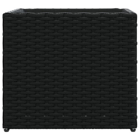 Plantenbak 36x30x32 cm poly rattan zwart - AllerleiShop