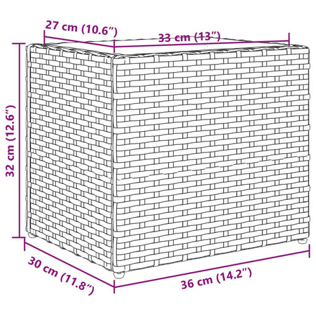 Plantenbak 36x30x32 cm poly rattan zwart - AllerleiShop