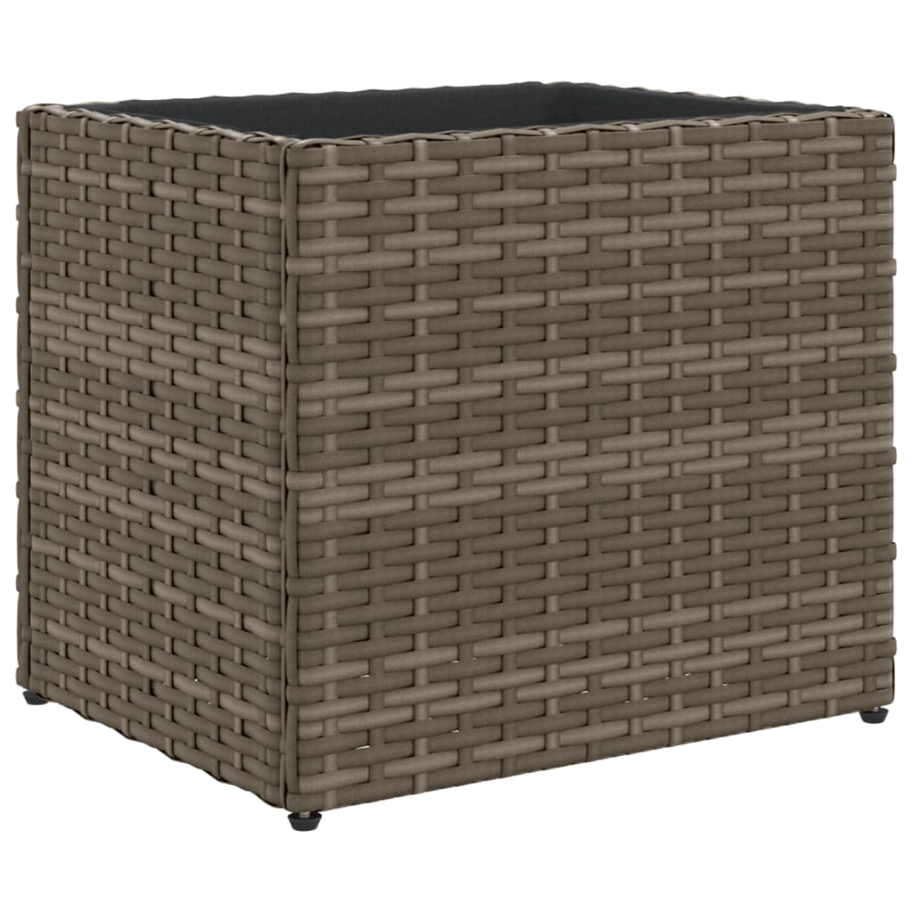 Plantenbak 36x30x32 cm poly rattan grijs - AllerleiShop