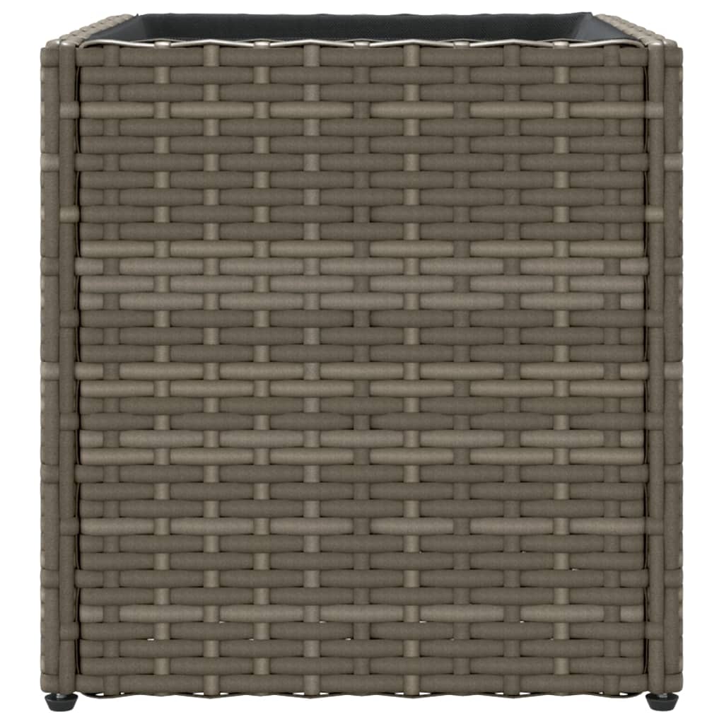 Plantenbak 36x30x32 cm poly rattan grijs - AllerleiShop