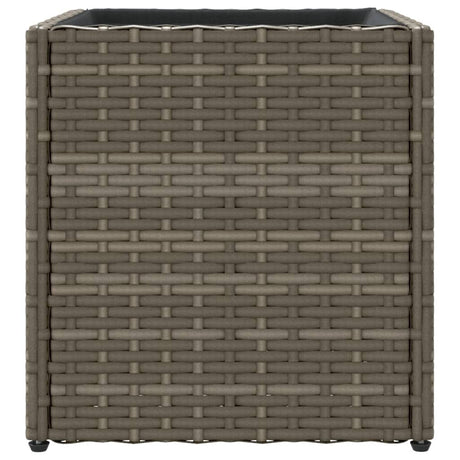 Plantenbak 36x30x32 cm poly rattan grijs - AllerleiShop