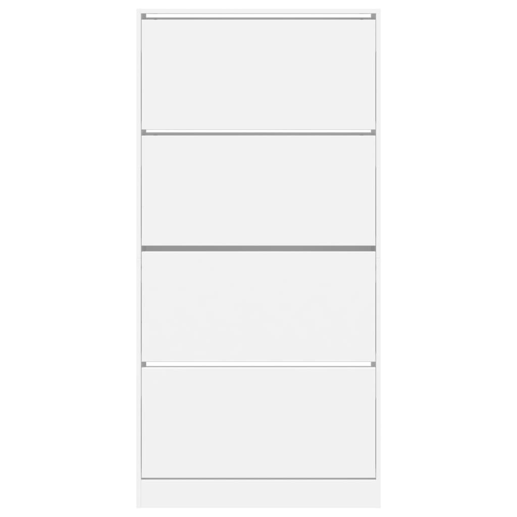 Schoenenkast met 4 klaplades 80x21x163,5 cm wit - AllerleiShop