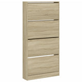 Schoenenkast met 4 klaplades 80x21x163,5 cm sonoma eikenkleurig - AllerleiShop