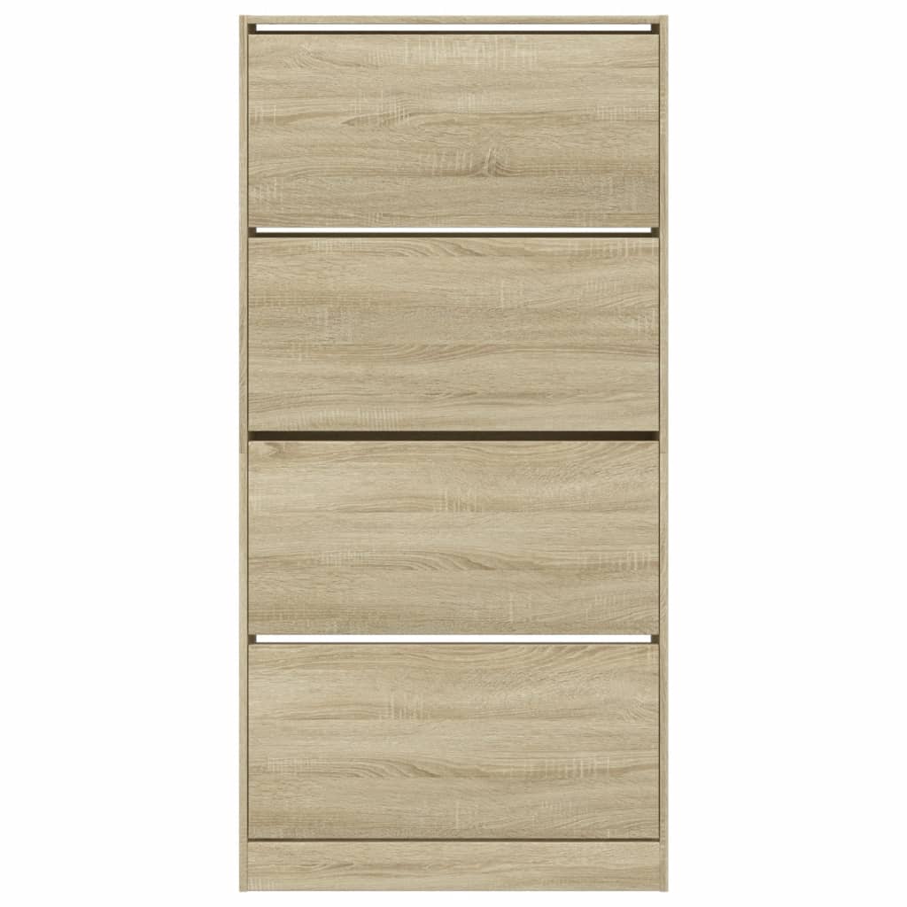 Schoenenkast met 4 klaplades 80x21x163,5 cm sonoma eikenkleurig - AllerleiShop