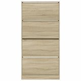 Schoenenkast met 4 klaplades 80x21x163,5 cm sonoma eikenkleurig - AllerleiShop