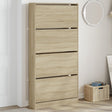 Schoenenkast met 4 klaplades 80x21x163,5 cm sonoma eikenkleurig - AllerleiShop