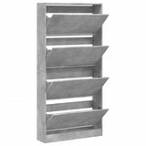 Schoenenkast met 4 klaplades 80x21x163,5 cm betongrijs - AllerleiShop