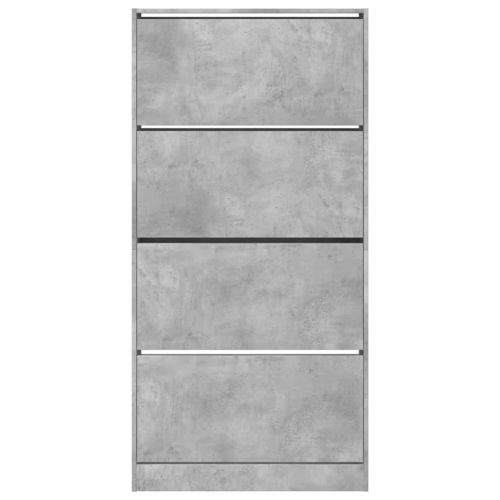 Schoenenkast met 4 klaplades 80x21x163,5 cm betongrijs - AllerleiShop