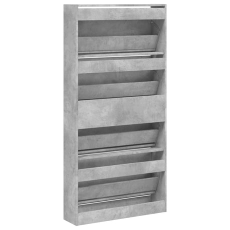 Schoenenkast met 4 klaplades 80x21x163,5 cm betongrijs - AllerleiShop