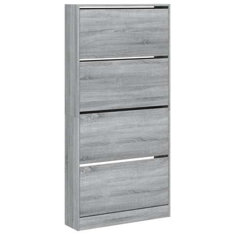 Schoenenkast met 4 klaplades 80x21x163,5 cm grijs sonoma - AllerleiShop