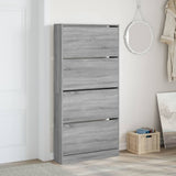 Schoenenkast met 4 klaplades 80x21x163,5 cm grijs sonoma - AllerleiShop