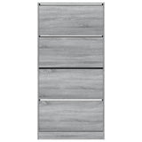 Schoenenkast met 4 klaplades 80x21x163,5 cm grijs sonoma - AllerleiShop