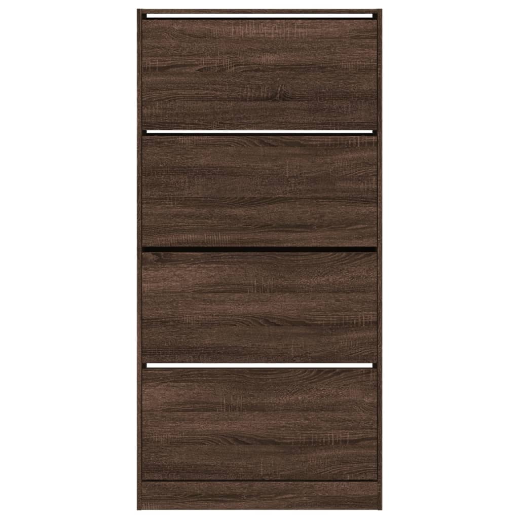 Schoenenkast met 4 klaplades 80x21x163,5 cm bruin eikenkleur - AllerleiShop