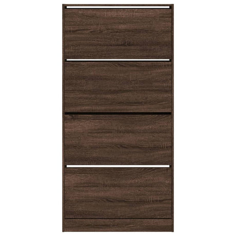 Schoenenkast met 4 klaplades 80x21x163,5 cm bruin eikenkleur - AllerleiShop