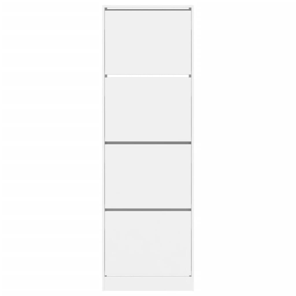 Schoenenkast met 4 klaplades 60x34x187,5 cm wit - AllerleiShop