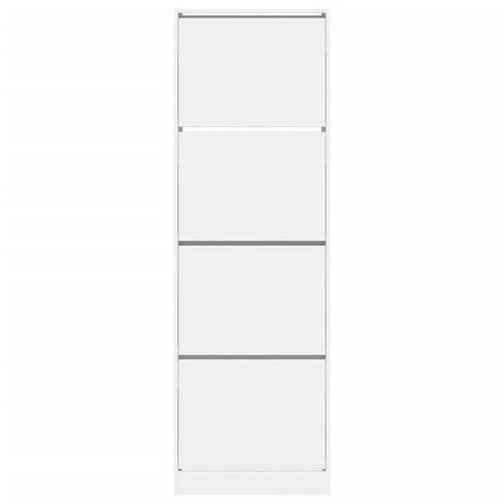 Schoenenkast met 4 klaplades 60x34x187,5 cm wit - AllerleiShop