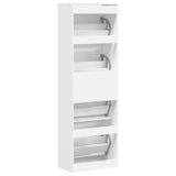 Schoenenkast met 4 klaplades 60x34x187,5 cm wit - AllerleiShop