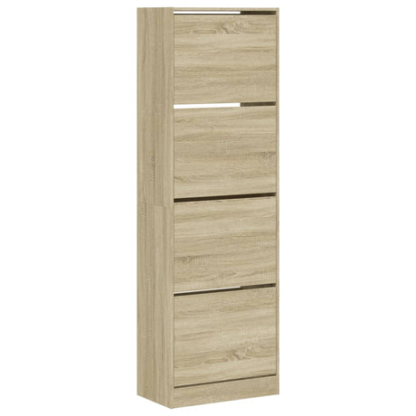 Schoenenkast met 4 klaplades 60x34x187,5 cm sonoma eikenkleurig - AllerleiShop