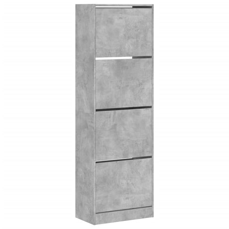 Schoenenkast met 4 klaplades 60x34x187,5 cm betongrijs - AllerleiShop