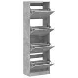 Schoenenkast met 4 klaplades 60x34x187,5 cm betongrijs - AllerleiShop