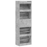 Schoenenkast met 4 klaplades 60x34x187,5 cm betongrijs - AllerleiShop