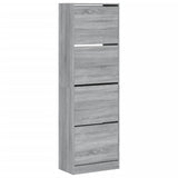 Schoenenkast met 4 klaplades 60x34x187,5 cm grijs sonoma - AllerleiShop