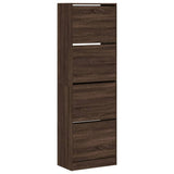 Schoenenkast met 4 klaplades 60x34x187,5 cm bruin eikenkleur - AllerleiShop