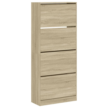 Schoenenkast met 4 klaplades 80x34x187,5 cm sonoma eikenkleurig - AllerleiShop