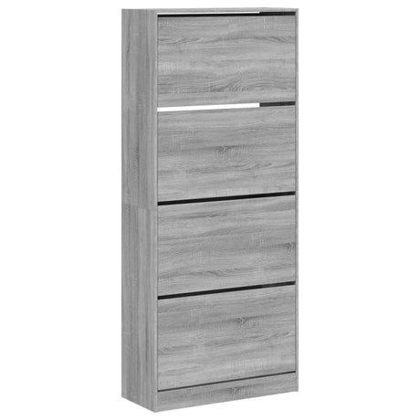 Schoenenkast met 4 klaplades 80x34x187,5 cm grijs sonoma - AllerleiShop