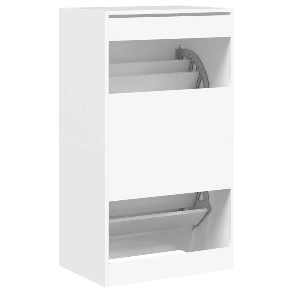 Schoenenkast met 2 klaplades 60x42x108 cm wit - AllerleiShop