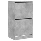 Schoenenkast met 2 klaplades 60x42x108 cm betongrijs - AllerleiShop