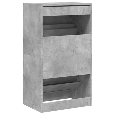 Schoenenkast met 2 klaplades 60x42x108 cm betongrijs - AllerleiShop