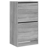 Schoenenkast met 2 klaplades 60x42x108 cm grijs sonoma - AllerleiShop