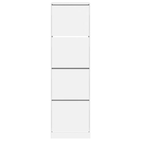 Schoenenkast met 4 klaplades 60x42x204 cm wit - AllerleiShop